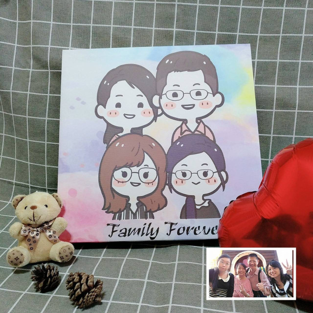 MiniGarden 小四口幸福無框畫 | 手繪專屬紀念，珍藏最美家庭時光