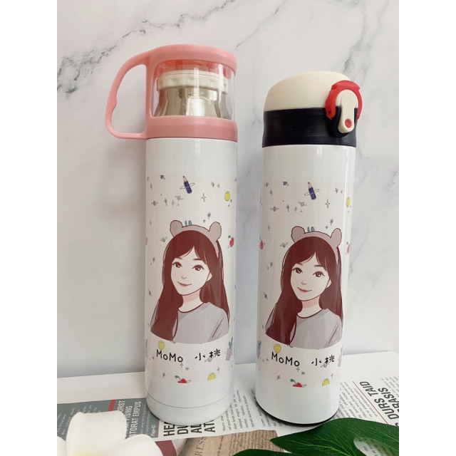 把笑容變成每天都能帶著走的溫度紀念｜手繪人像插畫保溫瓶