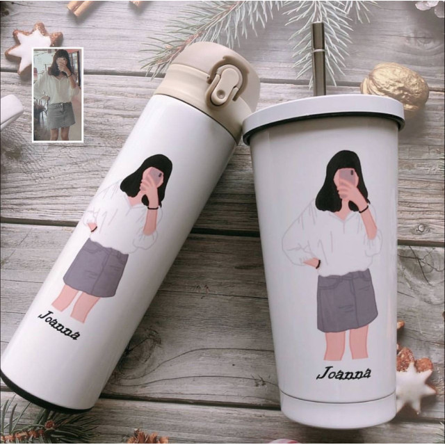 自愛人像客製保溫瓶｜為自己留下一份溫柔的紀念，記錄最真實的樣子