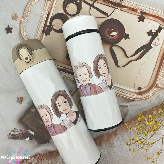 我與最親愛家人的人像客製保溫瓶・把思念化為日常的陪伴