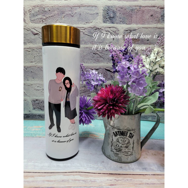 MiniGarden 客製化情侶求財保溫瓶｜廟宇祈福紀念專屬設計