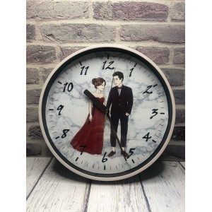 有意義的結婚紀念禮物 手繪時鐘 房間擺飾  居家擺飾 婚紗照手繪 客製化時鐘