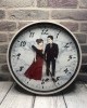 有意義的結婚紀念禮物 手繪時鐘 房間擺飾  居家擺飾 婚紗照手繪 客製化時鐘