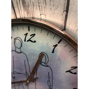 簡單線條勾勒美好回憶 客製化手繪時鐘 紀念擺飾 客製化紀念禮物 客製化時鐘