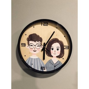 最愛待在客廳看 手繪時鐘 有你有我的回憶 居家擺飾 實用禮物 客製化時鐘