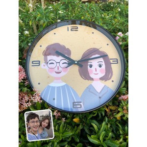 最愛待在客廳看 手繪時鐘 有你有我的回憶 居家擺飾 實用禮物 客製化時鐘