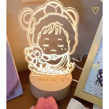 【客製化新生兒Q版夜燈】把寶寶出生的感動變成枕邊的溫暖光｜彌月禮物・新生兒禮物
