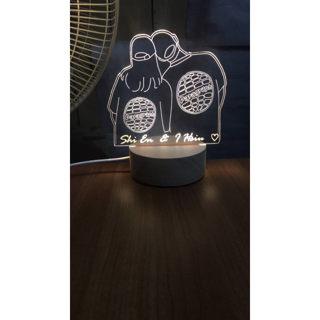 【情侶幸福背影夜燈】依偎著的愛｜周年紀念・情人節客製化禮物｜MiniGarden