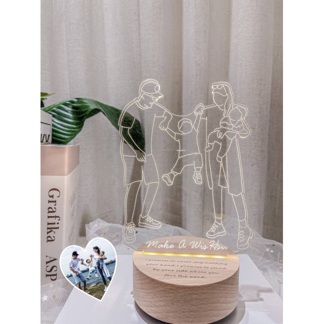 【客製化親子夜燈】一家四口成長紀念｜簡單的幸福日常｜MiniGarden