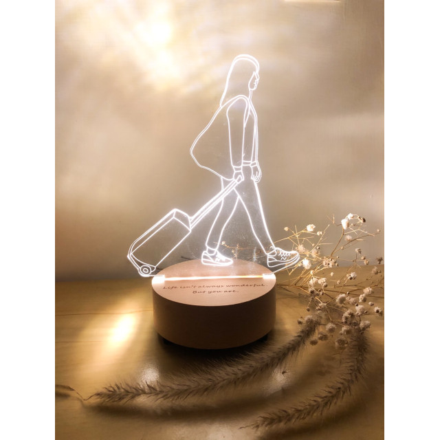 【客製化旅行夜燈】一個人去旅行｜世界很大我很興奮的個人紀念燈｜MiniGarden