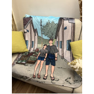 與你相愛的每一天，都是最溫柔的風景｜人像客製化法蘭絨毛毯