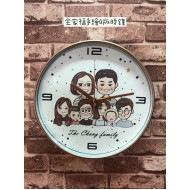 把家人都留在幸福時光裡｜全家福Q版人像客製化時鐘