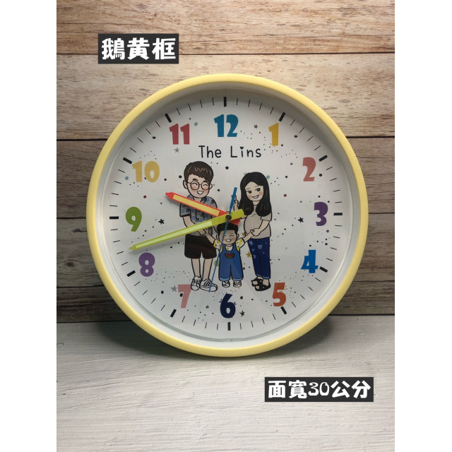 時間見證愛的成長｜一家三口親子人像客製化時鐘