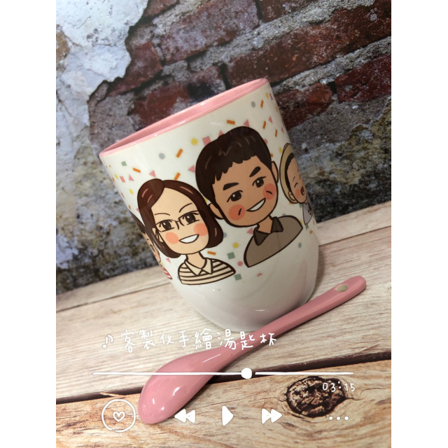 阿公阿嬤專屬手繪湯匙馬克杯 每一口溫熱，都是孫子最貼心的祝福