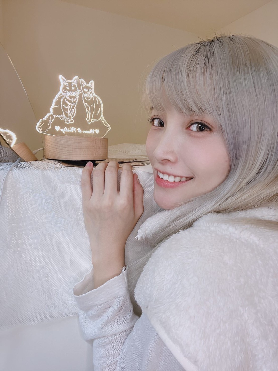 客製化寵物夜燈 雙貓夜燈｜貓咪客製化紀念禮物｜毛孩陪伴雷雕夜燈｜MiniGarden 客製化禮物