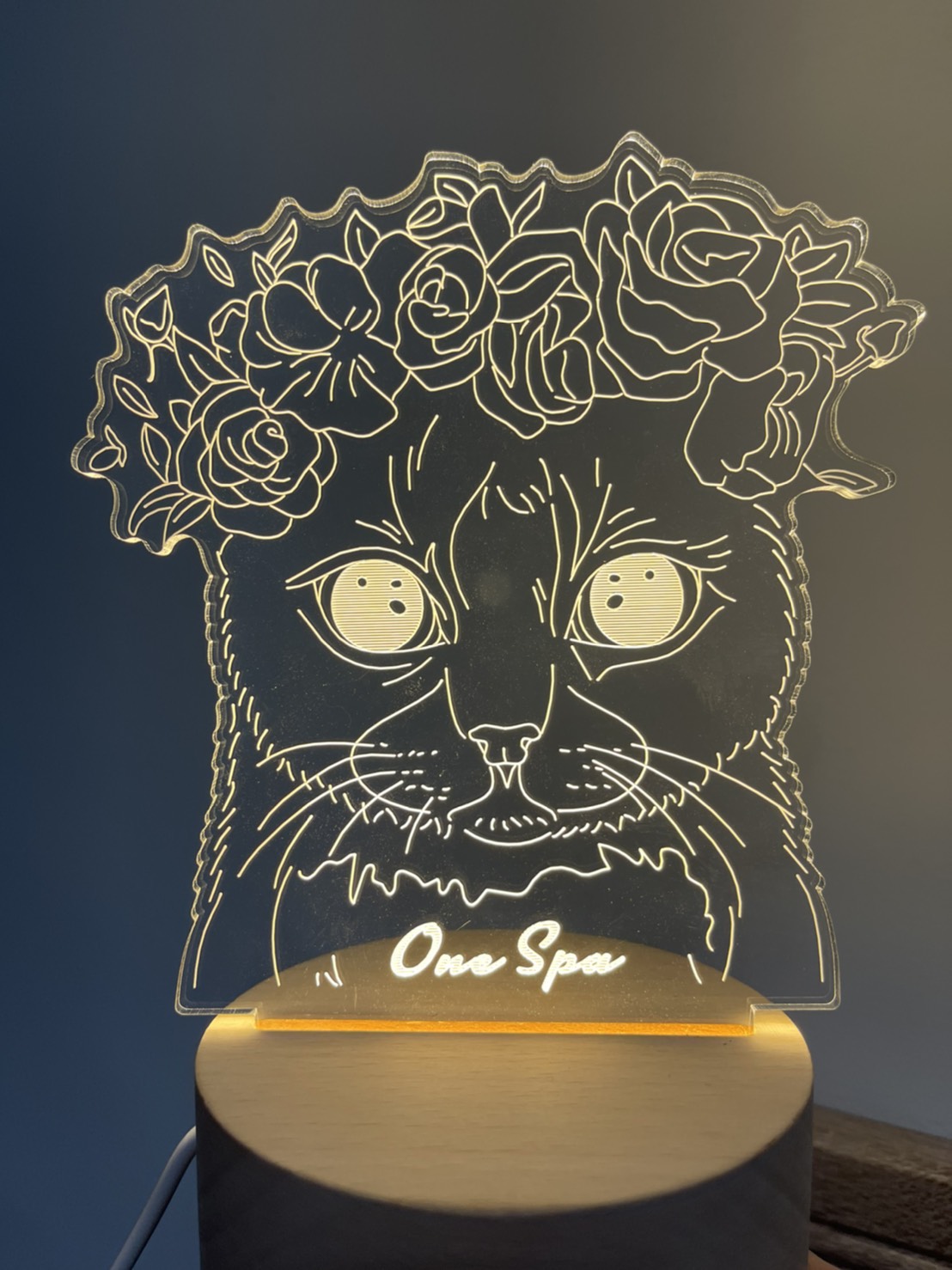 寫實線條寵物夜燈｜客製化貓咪紀念禮物｜MiniGarden 寵物回憶夜燈實拍