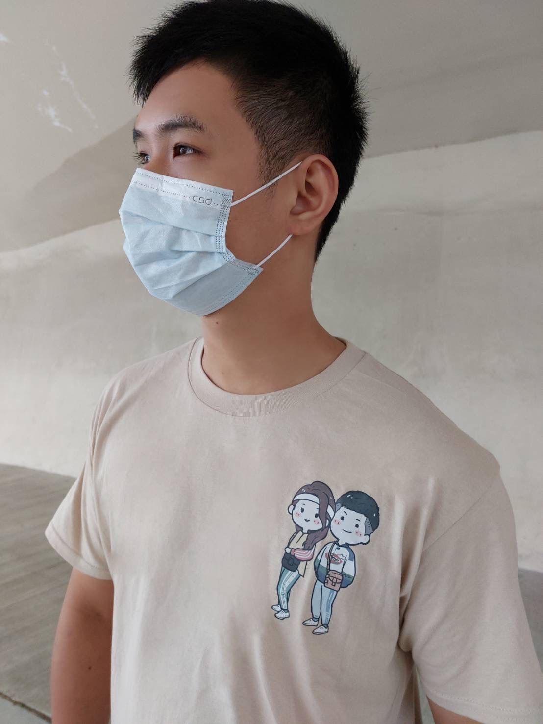 MiniGarden 插畫情侶T穿搭實拍