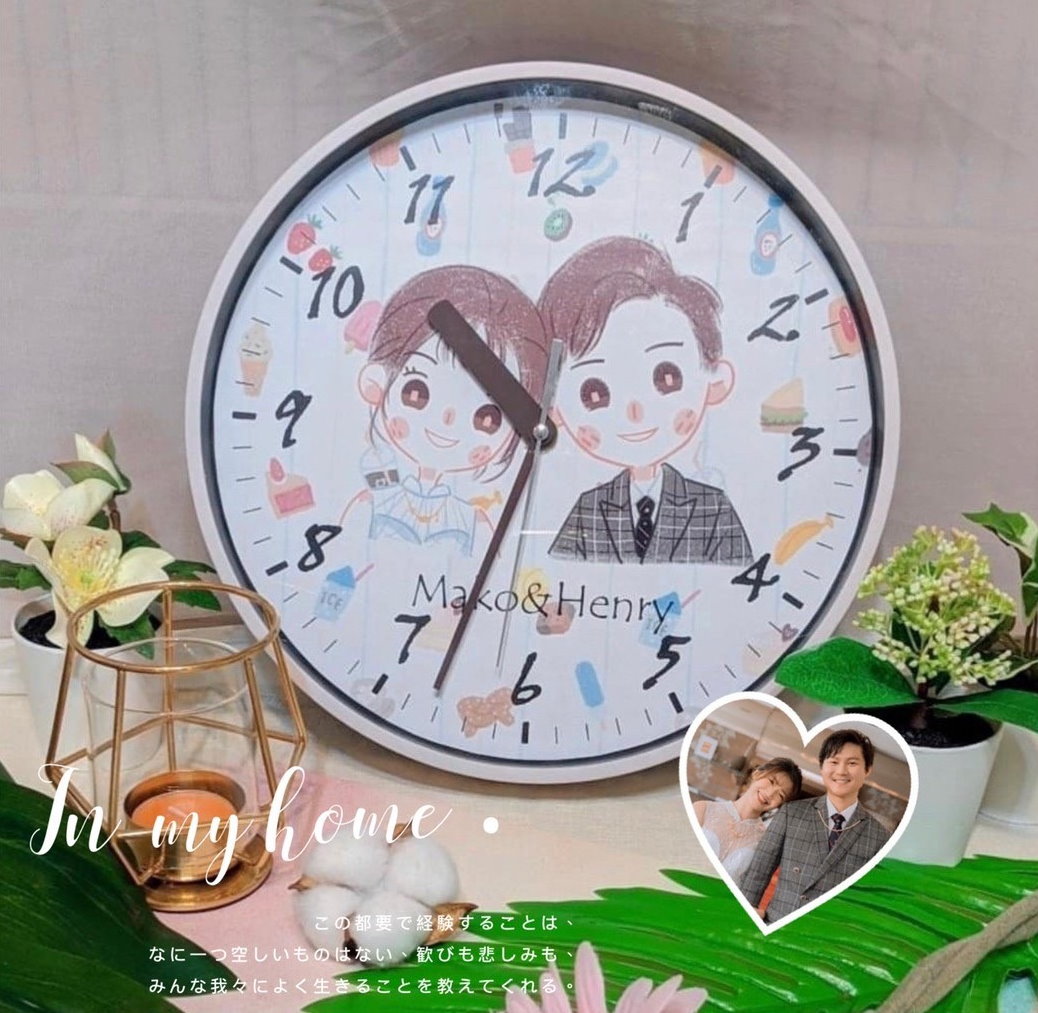 MiniGarden 質感白色客製化時鐘，清爽明亮設計，適合居家裝飾與婚禮禮品