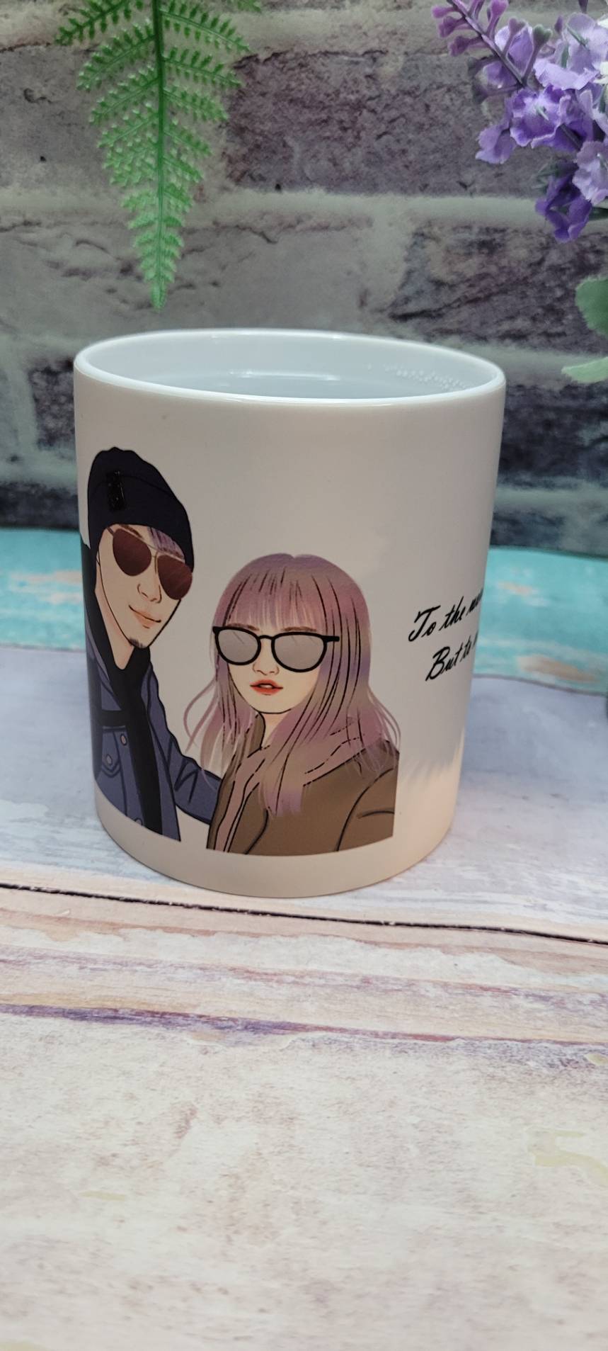 MiniGarden 情侶旅行變色馬克杯 客製合照插畫設計