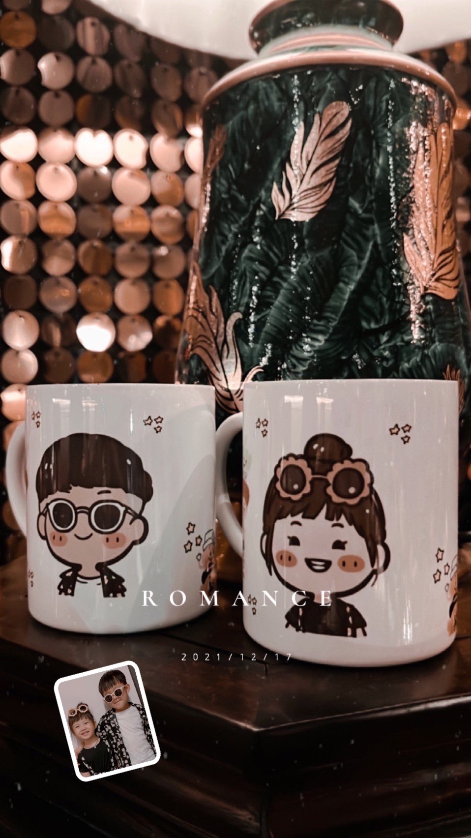 MiniGarden 兄妹插畫鋼杯 照片還原Q版造型設計