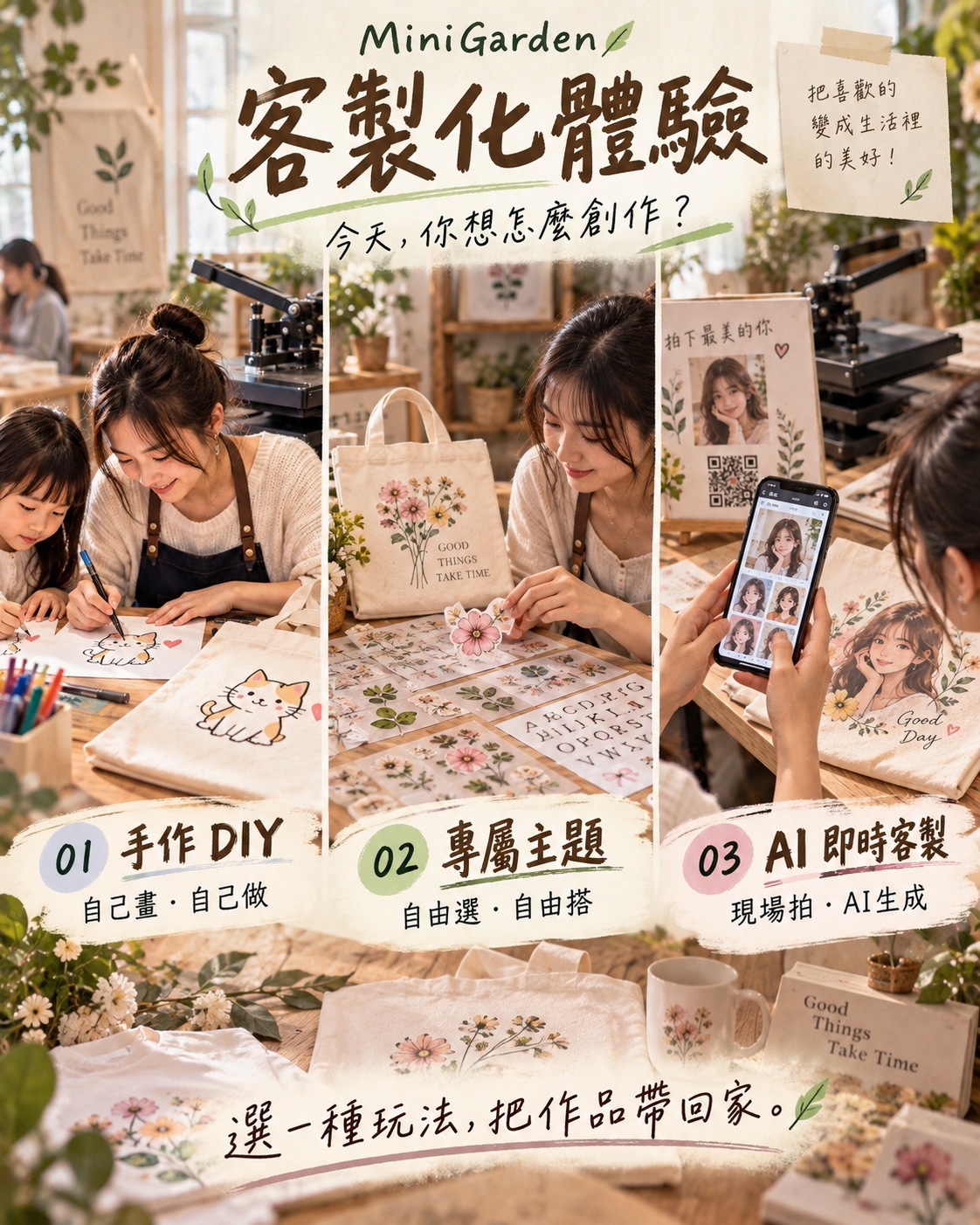 MiniGarden 客製化體驗三種玩法總覽